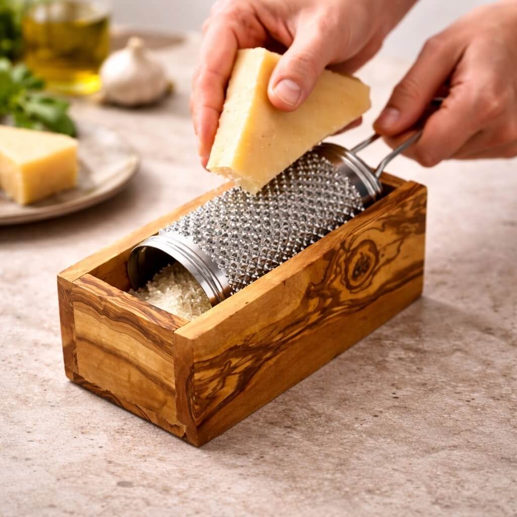 Rallador de Parmesano con Madera de Olivo - pequeño