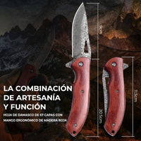 Set de 3 Navajas Premium de Acero de Damasco