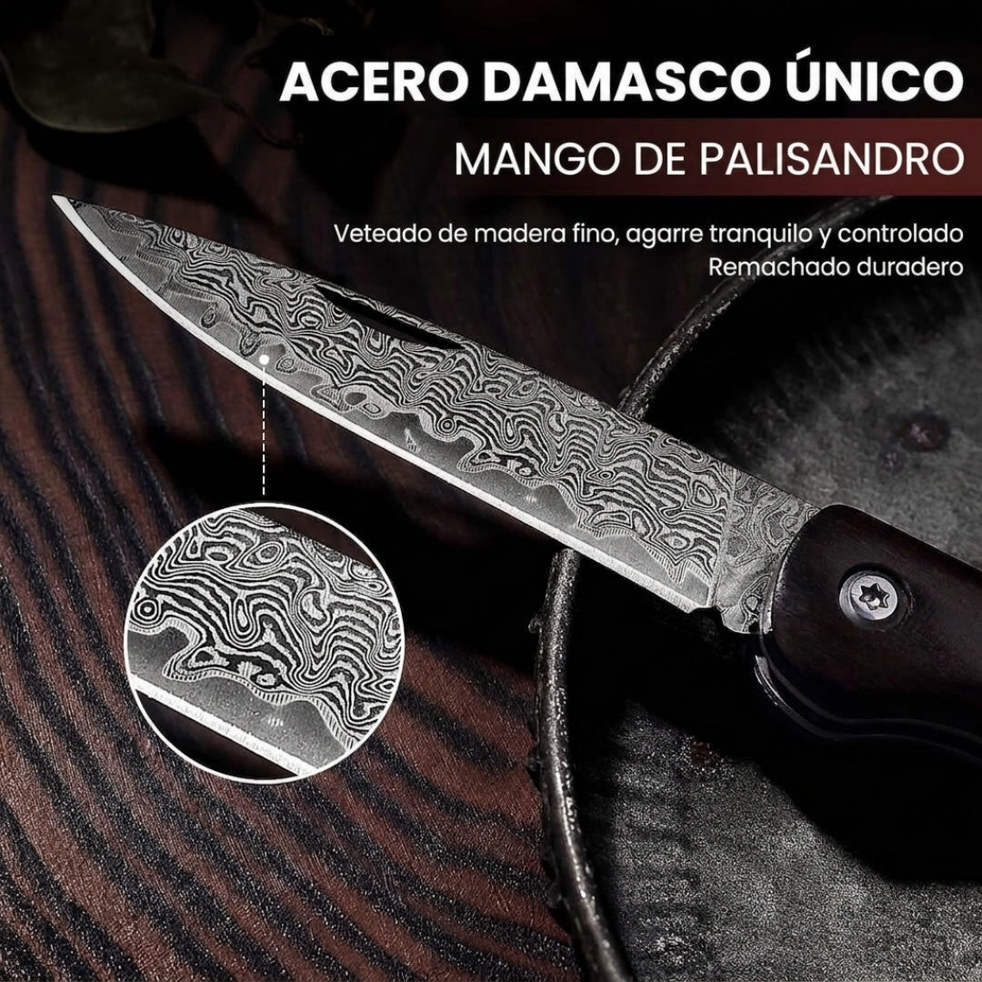Set de 3 Navajas Premium de Acero de Damasco