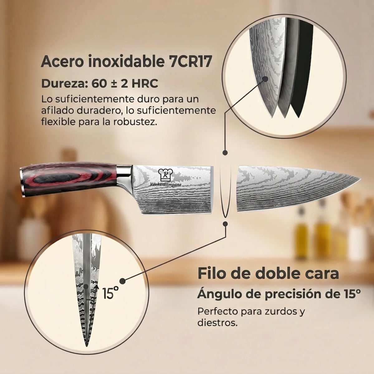 Set de Cuchillos Asiático Premium 8 piezas