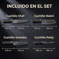 Set de Cuchillos Damasco Kiiro