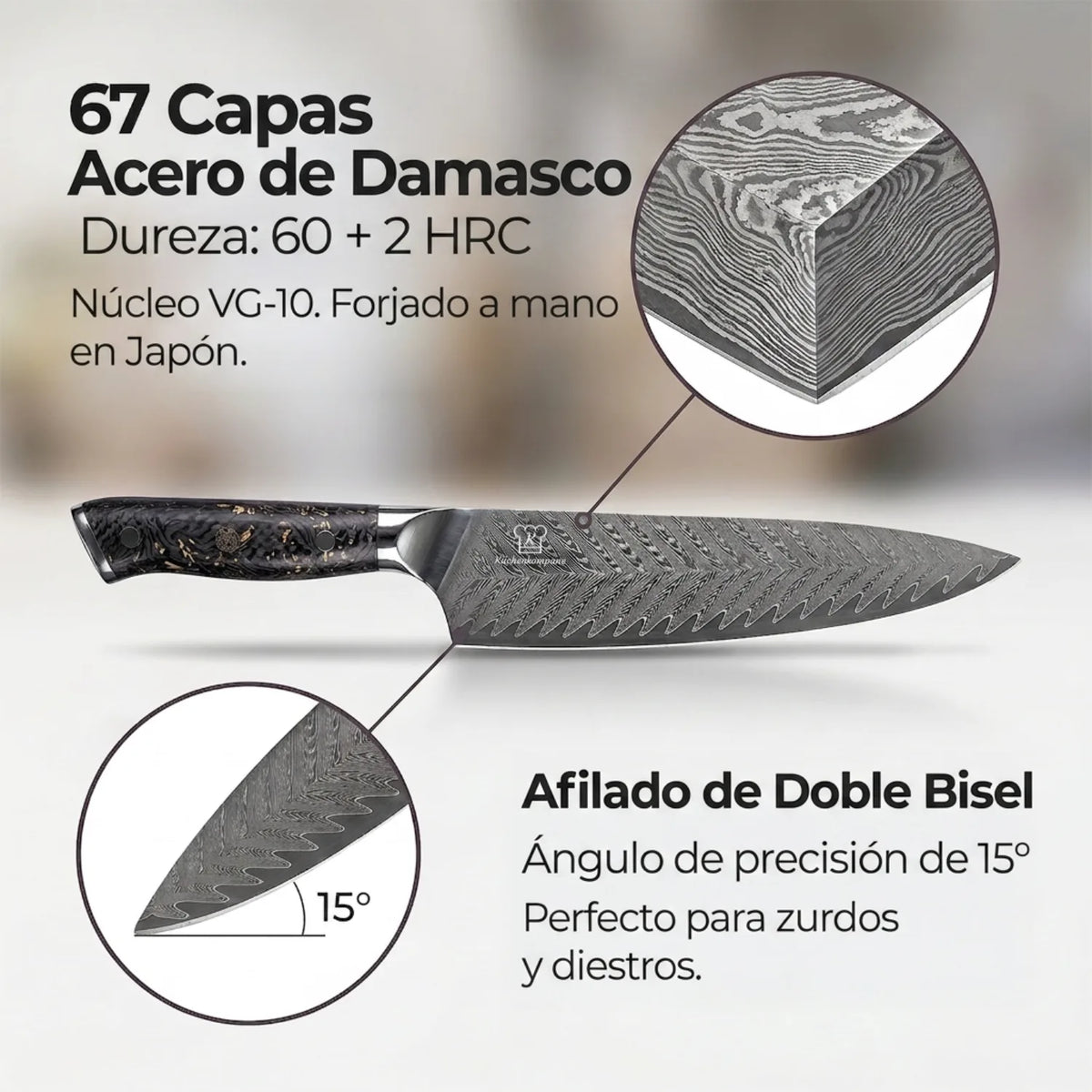 Set de Cuchillos Damasco Kiiro